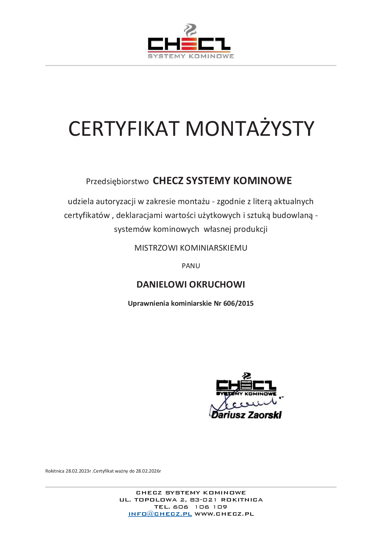 certyfikat